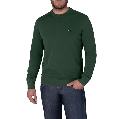 Lacoste Herren Pullover Rundhals AH2193, Männer Basic Strickpulli,Regular Fit,Grün,5 (L) von Lacoste