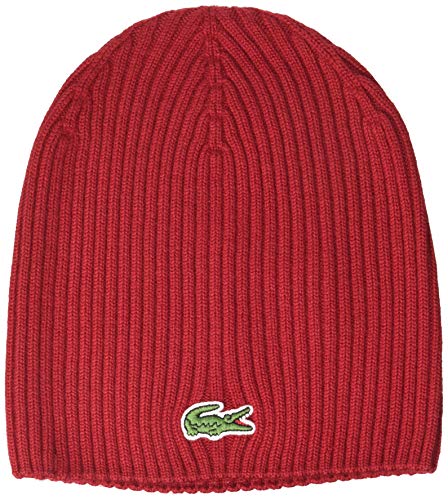 Lacoste Herren RB2191 Beanie-Mütze, Bordeaux, Einheitsgröße von Lacoste