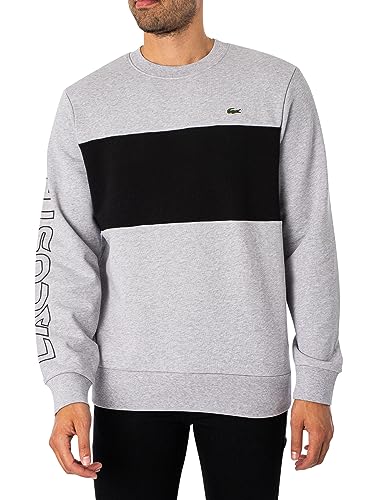 Lacoste Herren SH1433 Sweatshirt, Argent Chine/Noir, L von Lacoste