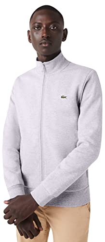 Lacoste Herren Sh9622 Sweatshirt mit Reißverschluss, reguläre Passform, Aus China-Silber, 6X-Large von Lacoste