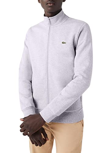 Lacoste Herren Sh9622 Sweatshirt mit Reißverschluss, reguläre Passform, Chinesisches Silber, XL von Lacoste