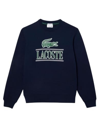 Lacoste Herren Sweatshirt SH1228, Männer Pullover,sportlicher Sweater,Logo,Regular Fit,Blau,S von Lacoste