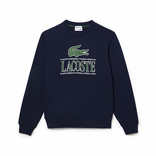 Lacoste Herren Sweatshirt SH1228, Männer Pullover,sportlicher Sweater,Logo,Regular Fit,Blau,XXL von Lacoste