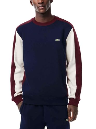 Lacoste Herren Sweatshirt SH1299, Männer Pullover,sportlicher Sweater,Regular Fit,Blau,3 (S) von Lacoste