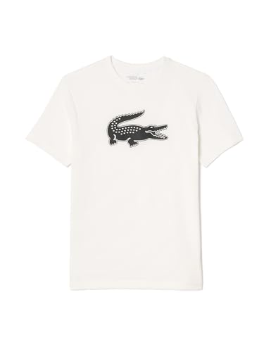 Lacoste Sport T-Shirt Regular Fit Herren, weiß/schwarz, L von Lacoste