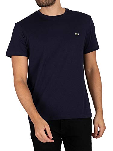 Lacoste Herren T-Shirt TH2038-00 Einfarbig, Blau (NAVY BLUE 166), Gr. 4 (Herstellergröße: M) von Lacoste