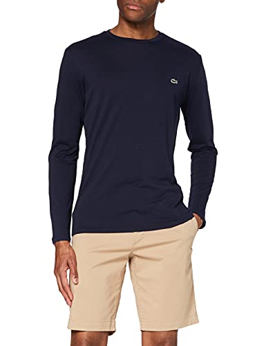 Lacoste Herren T-Shirt TH6712, Blau (Marine), Small (Herstellergröße: 3) von Lacoste