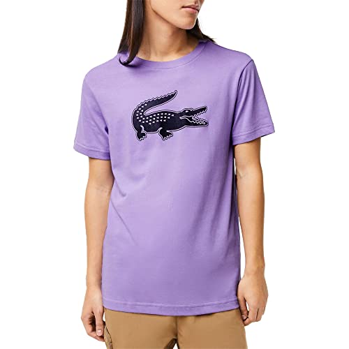 Lacoste Herren Th2042 Atmungsaktives Sport-T-Shirt, Violett/Marineblau, XL von Lacoste