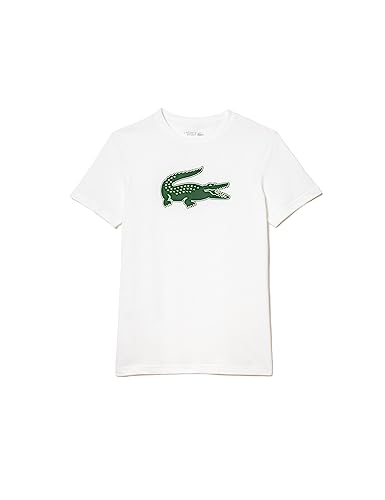 Lacoste Herren Th2042 Langarmshirt Sport, weiß/grün, L von Lacoste