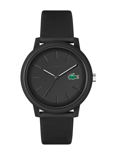 Lacoste Analog Quarzuhr für Herren Kollektion LACOSTE.12.12 mit Schwarzes Silikonarmband - 2011171 von Lacoste