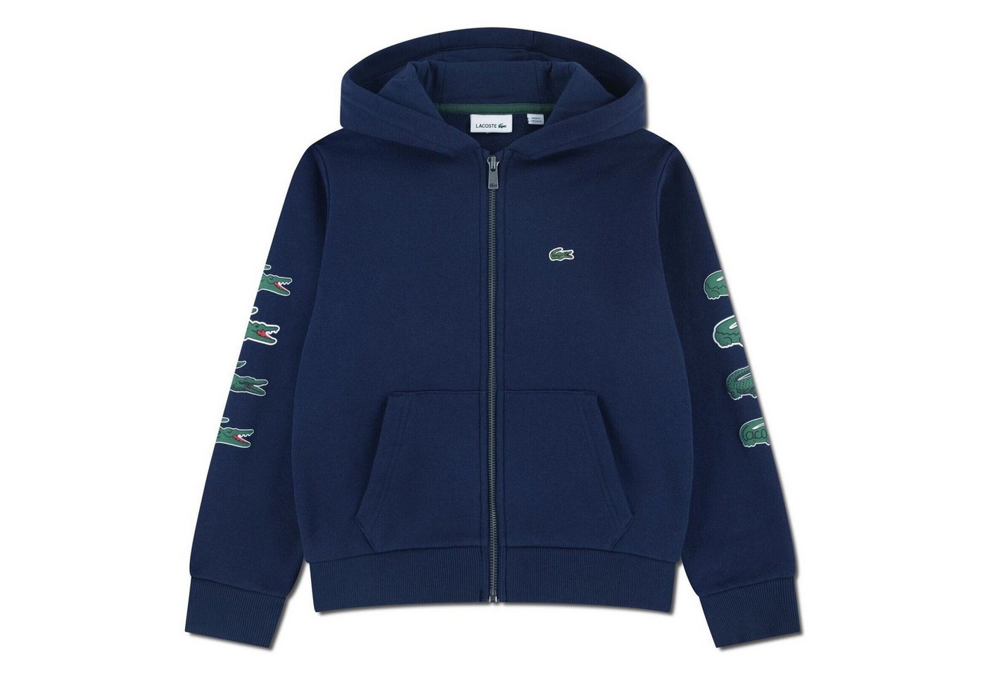 Lacoste Hoodie Lacoste Kids Kapuzenjacke navy mit Krokodil-Print an den Ärmeln von Lacoste