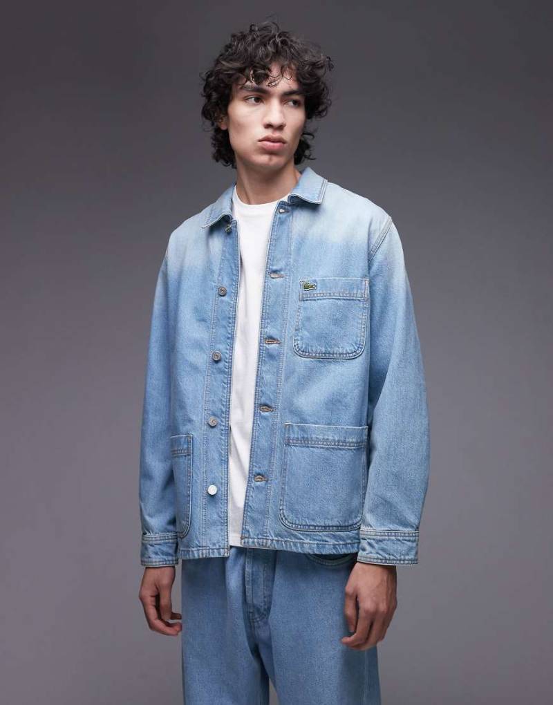 Lacoste - Jeans-Hemdjacke in heller Waschung-Blau von Lacoste