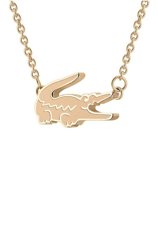 Lacoste Kette mit Anhänger Schmuck Edelstahl Halsschmuck Halskette Ankerkette CROCODILE von Lacoste