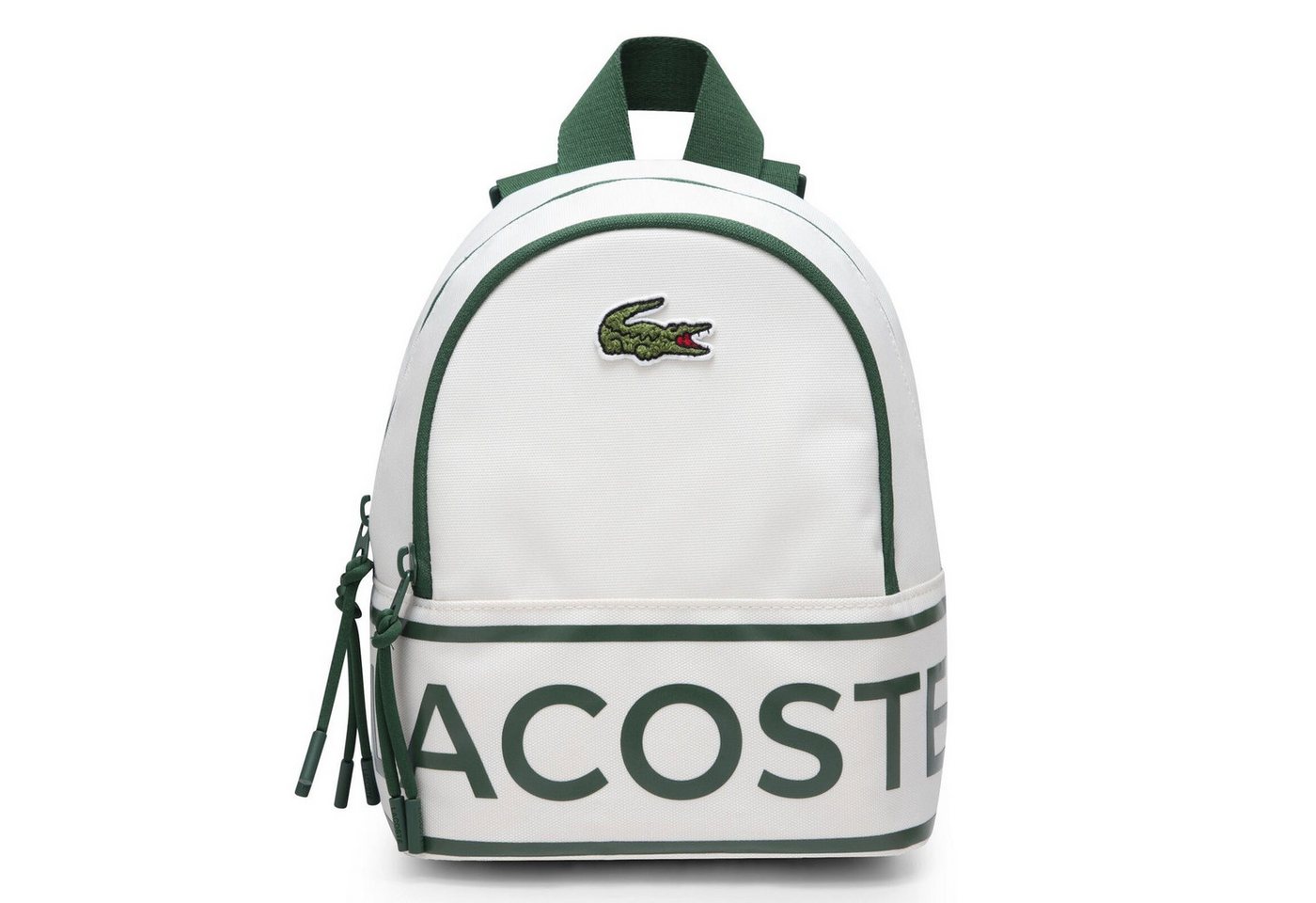 Lacoste Kinderrucksack Lacoste Kids kleiner Rucksack creme grün mit flauschigem Krokodil-Logo von Lacoste