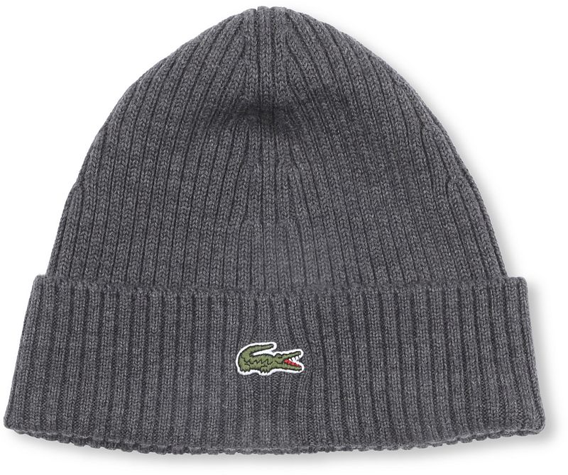 Lacoste Knitted Mütze Wolle Anthrazit - von Lacoste