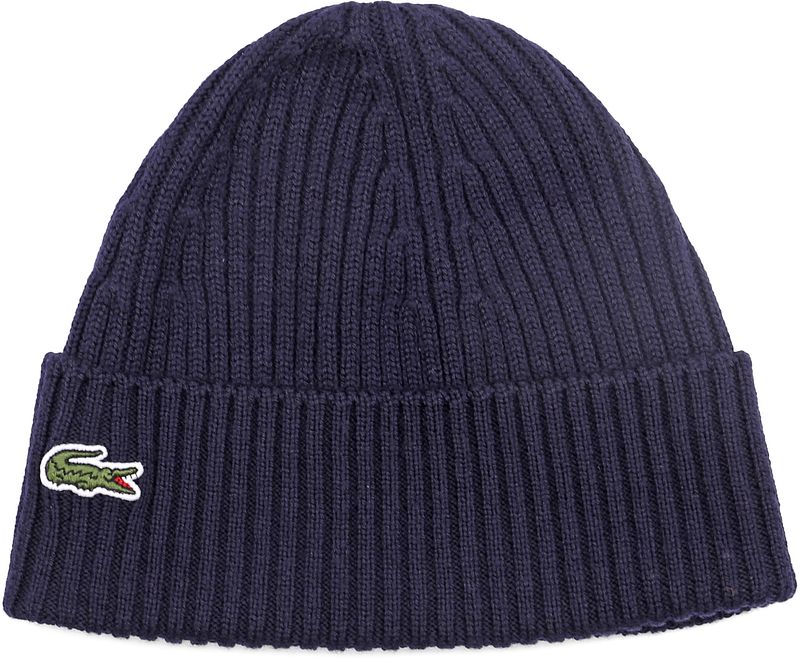 Lacoste Knitted Mütze Wolle Navy - von Lacoste