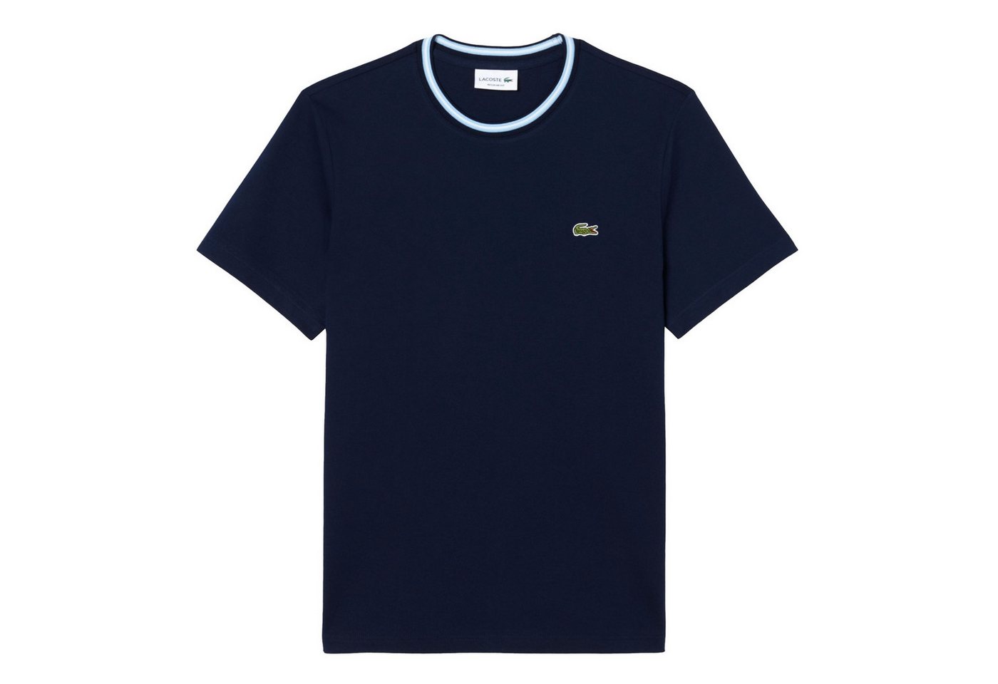 Lacoste Kurzarmshirt T-Shirt mit Logostreifen mit Krokodil-Patch auf der linken Brust von Lacoste