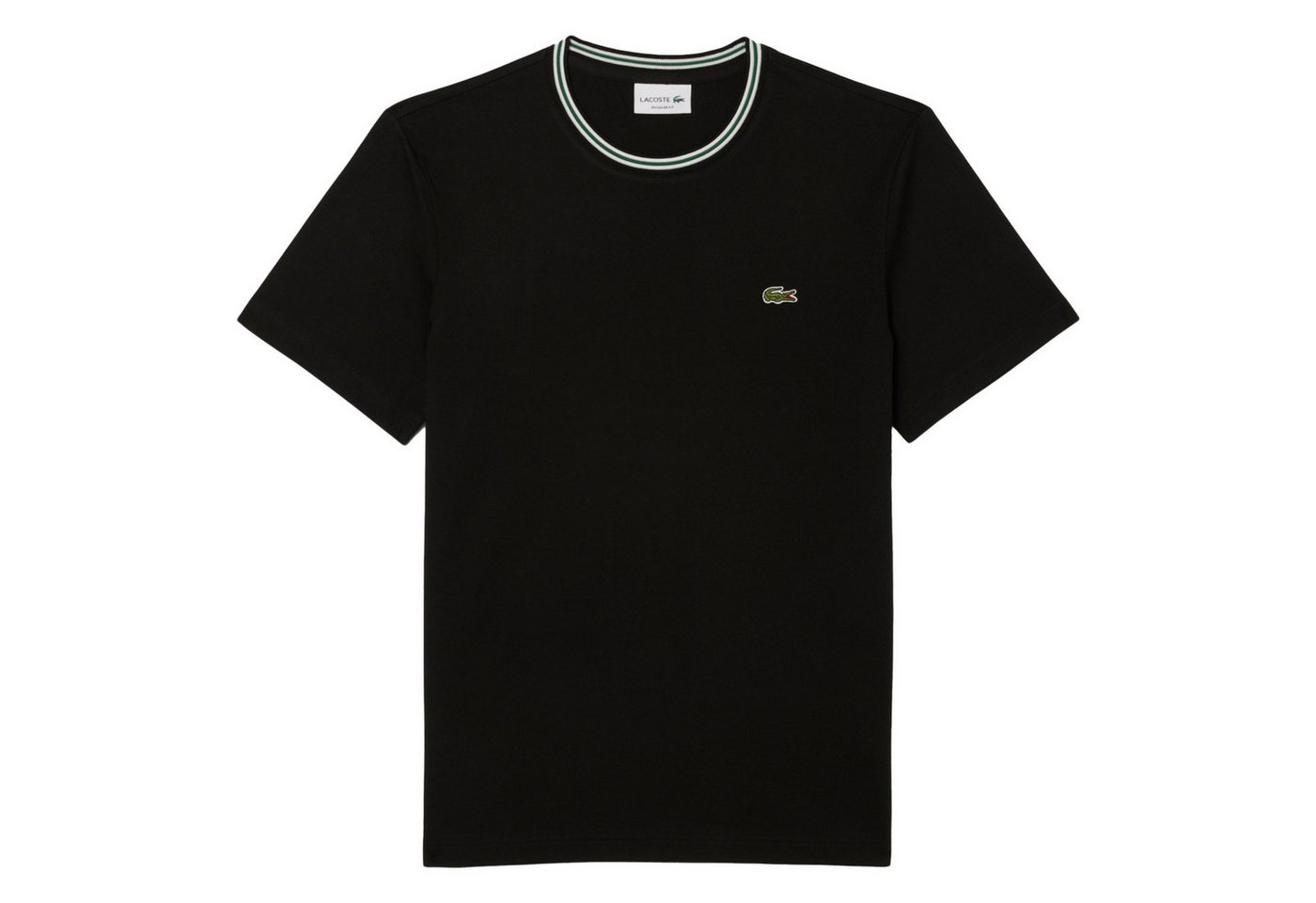 Lacoste Kurzarmshirt T-Shirt mit Logostreifen mit Krokodil-Patch auf der linken Brust von Lacoste