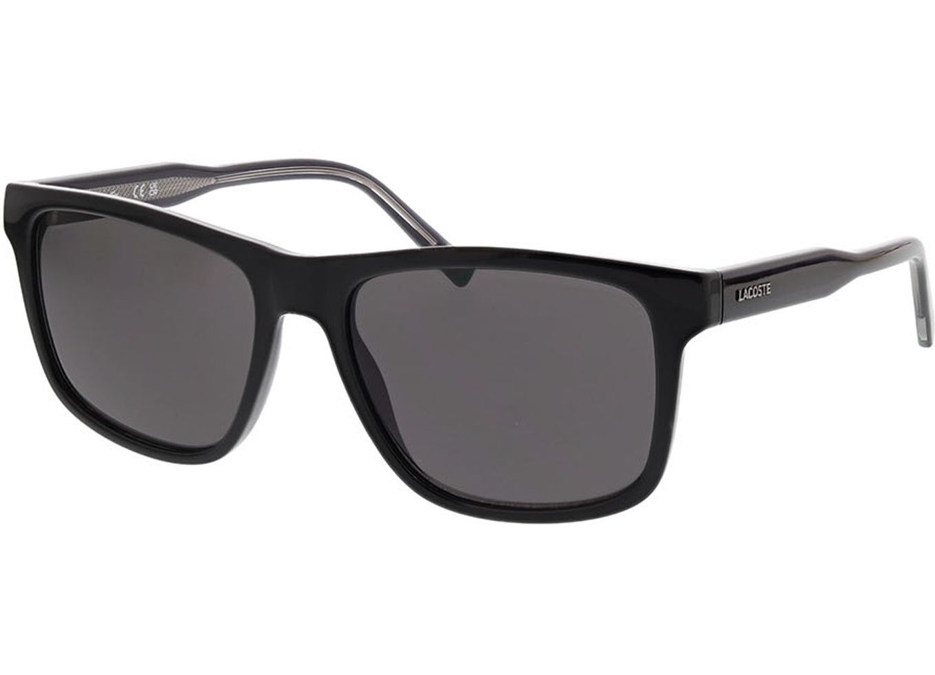 Lacoste L6025S 001 56-17 Sonnenbrille mit Sehstärke erhältlich, Herren, Vollrand, Rechteckig von Lacoste