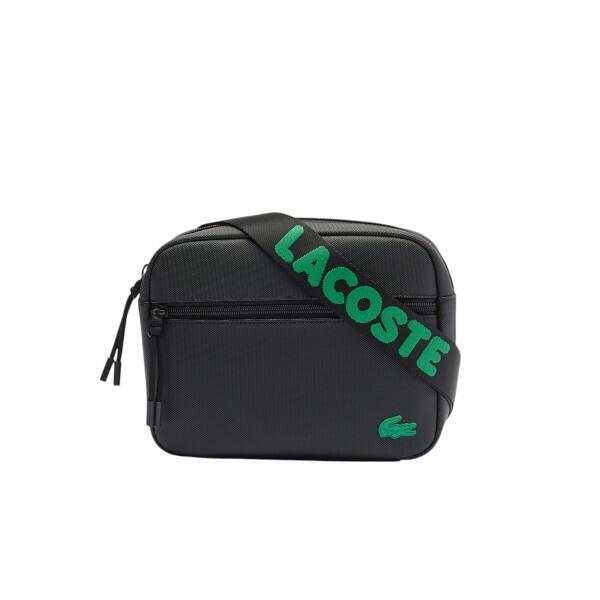 Lacoste - Lacoste Jacquard Webbing Noir Reporter Bag, Umhängetasche, Crossbodytasche, S... von Lacoste