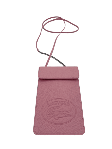 Lacoste - Lacoste Lotus Leder-Handytasche, Rosa von Lacoste
