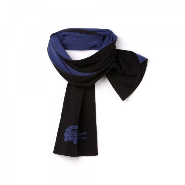 Lacoste - Lacoste Wende-Schal RE3536 LKG, Argent Noir/Odyssee von Lacoste