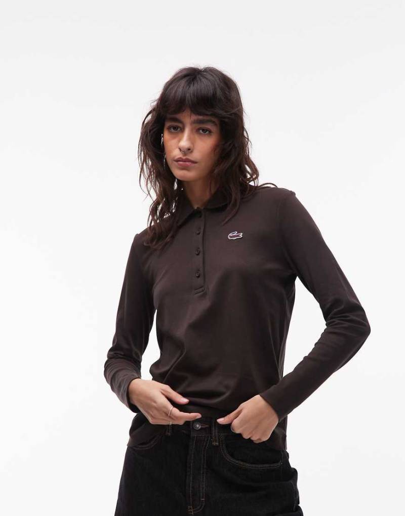 Lacoste - Langärmliges Polohemd in Braun-Brown von Lacoste