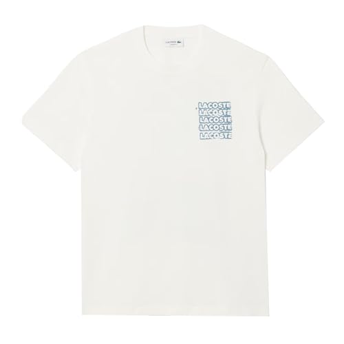 Lacoste Logo Graphic T-Shirt Weiß/Blau, weiß / blau, L von Lacoste