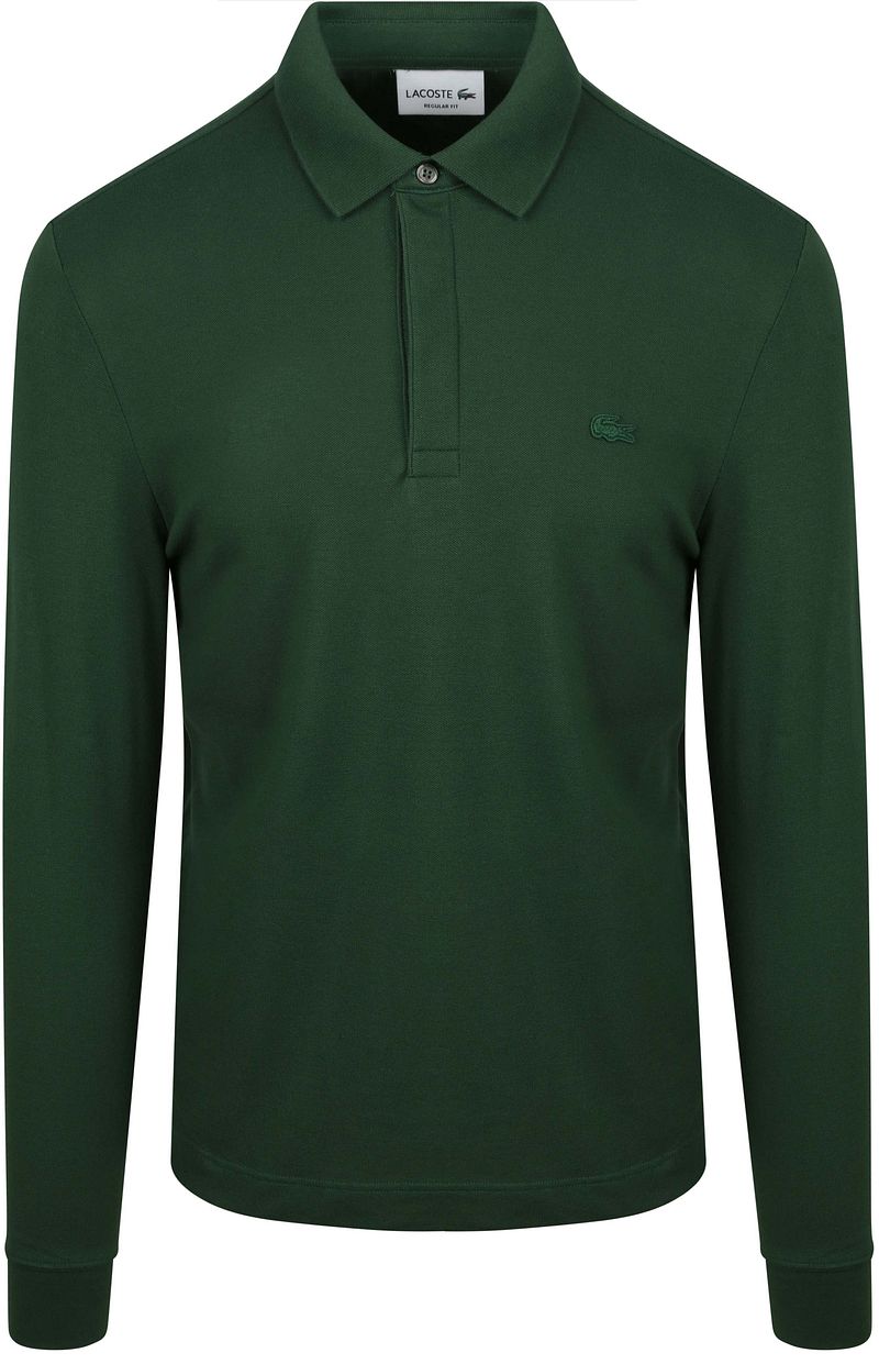 Lacoste Longsleeve Poloshirt Piqué Dunkelgrün - Größe M von Lacoste