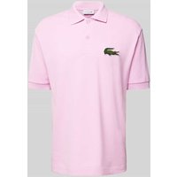 Lacoste Loose Fit Poloshirt mit Logo-Patch in Hellrosa, Größe XXL von Lacoste