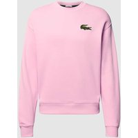 Lacoste Loose Fit Sweatshirt in Melange-Optik in Altrosa, Größe L von Lacoste