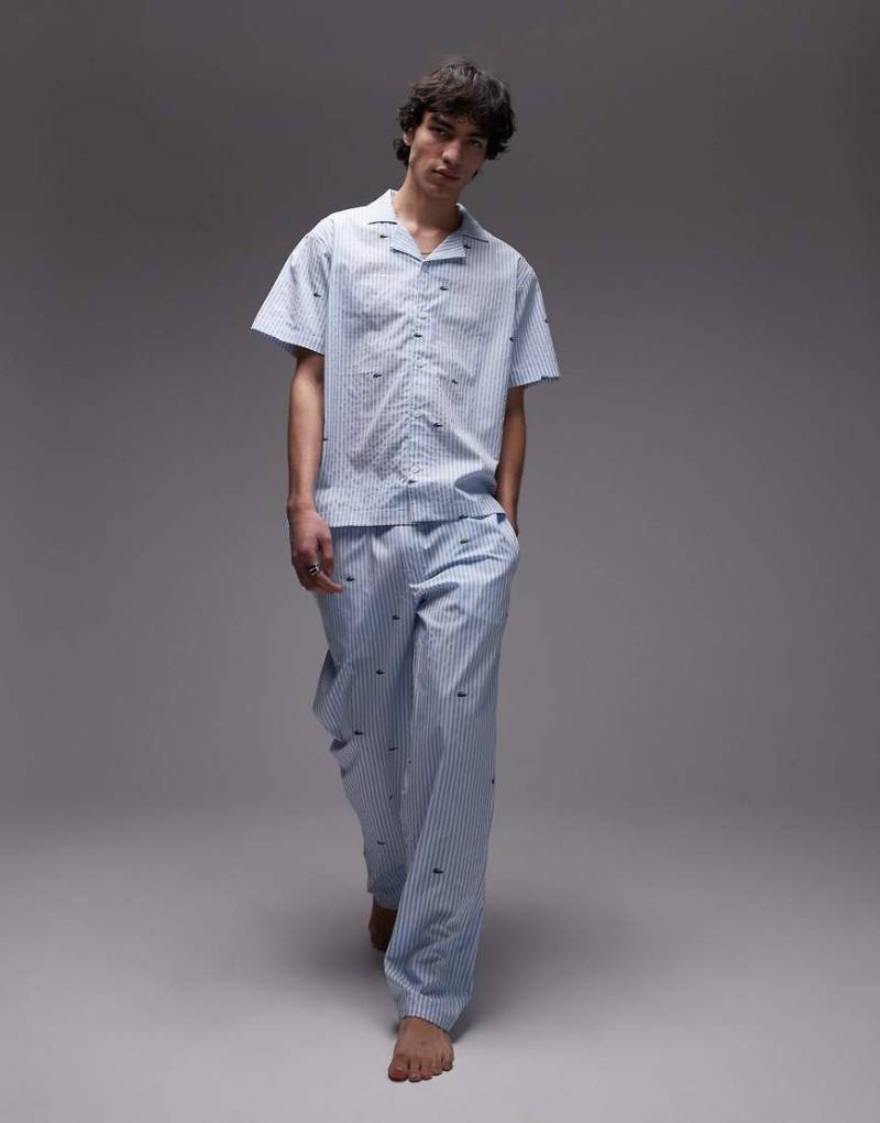 Lacoste - Loungewear - Hose in Hellblau mit All-over-Print in Kroko-Optik von Lacoste