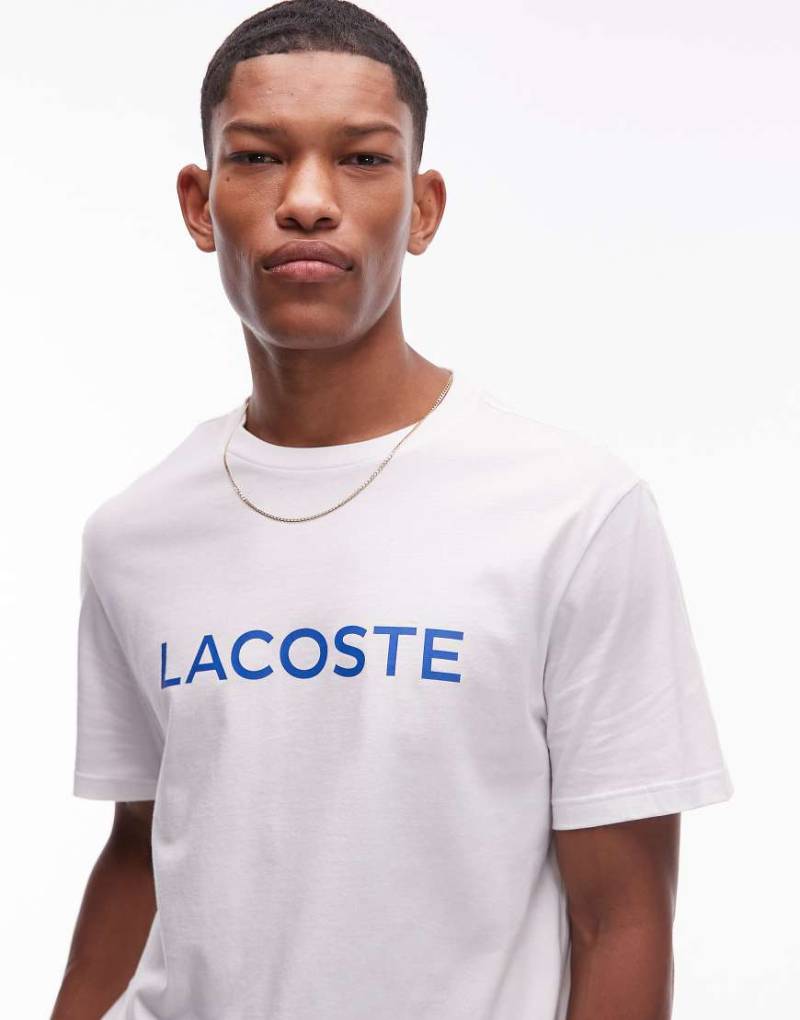 Lacoste - Loungewear - T-Shirt in Weiß mit Logoprint von Lacoste