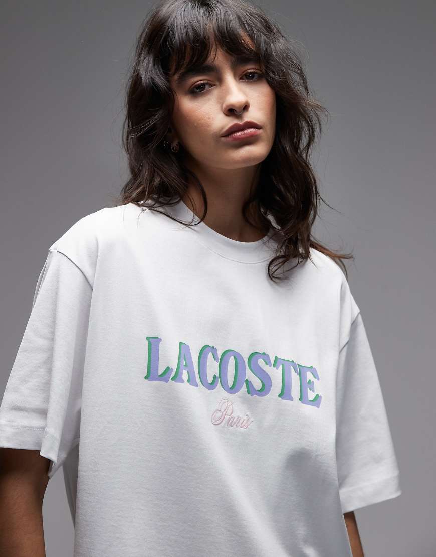Lacoste - Oversize-T-Shirt in Weiß von Lacoste