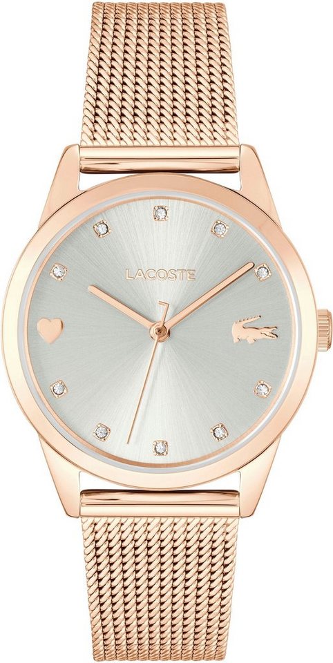 Lacoste Quarzuhr STARGAZE 2001306, Armbanduhr, Damenuhr, Glaskristalle, Edelstahlarmband, Herz von Lacoste