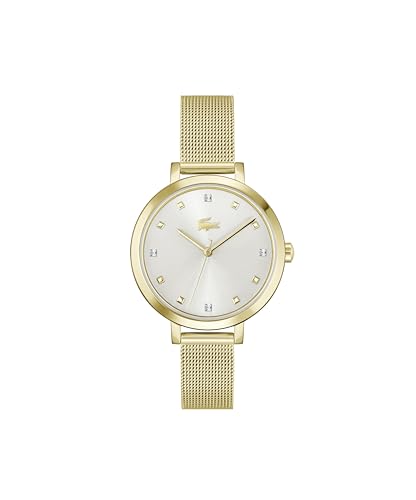 Lacoste Uhr mit DREI-Zeiger-Quarzwerk für Damen Kollektion RIGA mit Goldfarben Edelstahl-Mesh-Gliederarmband - 2001401 Lacoste Uhr mit DREI-Zeiger-Quarzwerk für Damen Kollektion RIGA mit Goldfarben Edelstahl-Mesh-Gliederarmband - 2001401 von Lacoste