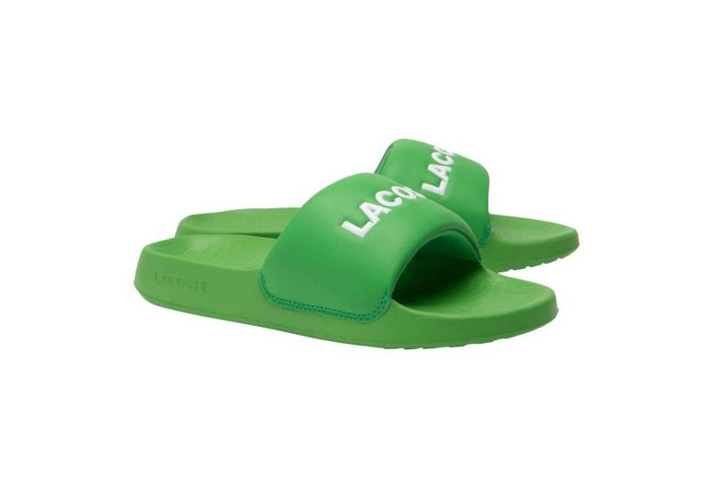 Lacoste Schlappen Serve Slide 1.0 Badeschuh mit farblich abgesetztem Markenschriftzug von Lacoste