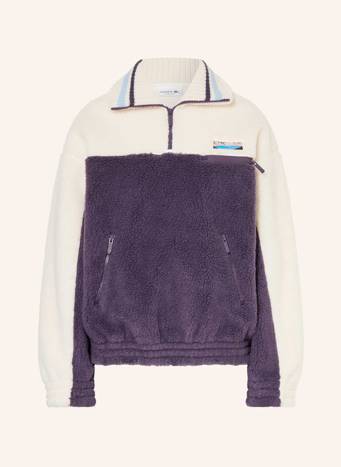 Lacoste Schlupfjacke Aus Teddyfell lila von Lacoste