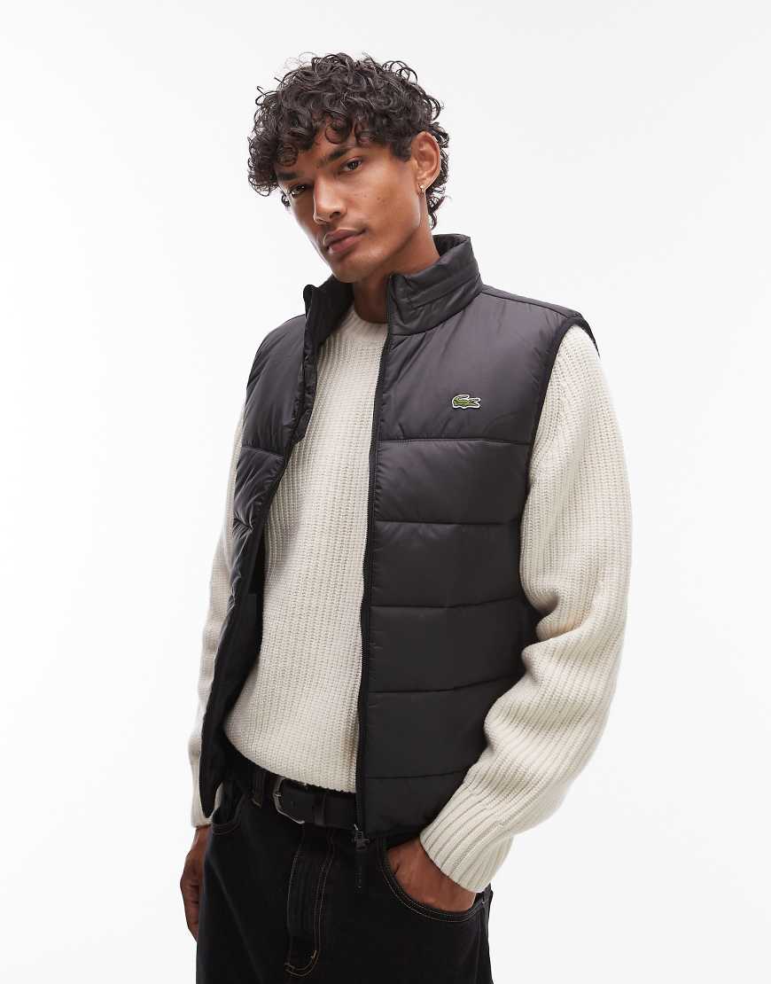 Lacoste - Schwarzes Gilet mit Kapuze von Lacoste