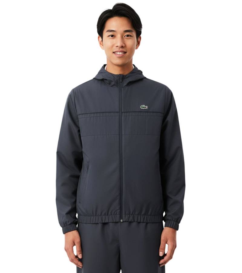 Lacoste Sport Herren Full-Zip Trainings-Jacke wasserabweisend Fitness-Jacke nachhaltige Sport-Jacke BH3466 00 RT3 Grau von Lacoste