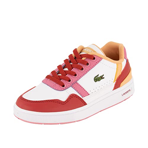 Lacoste Unisex - Kinder Low-Top Sneaker T-Clip 123 1 SUC, Jungen,Mädchen Halbschuhe,Plateausohle,straßenschuhe,Weiss/PINK (B53),33 EU / 1 UK von Lacoste