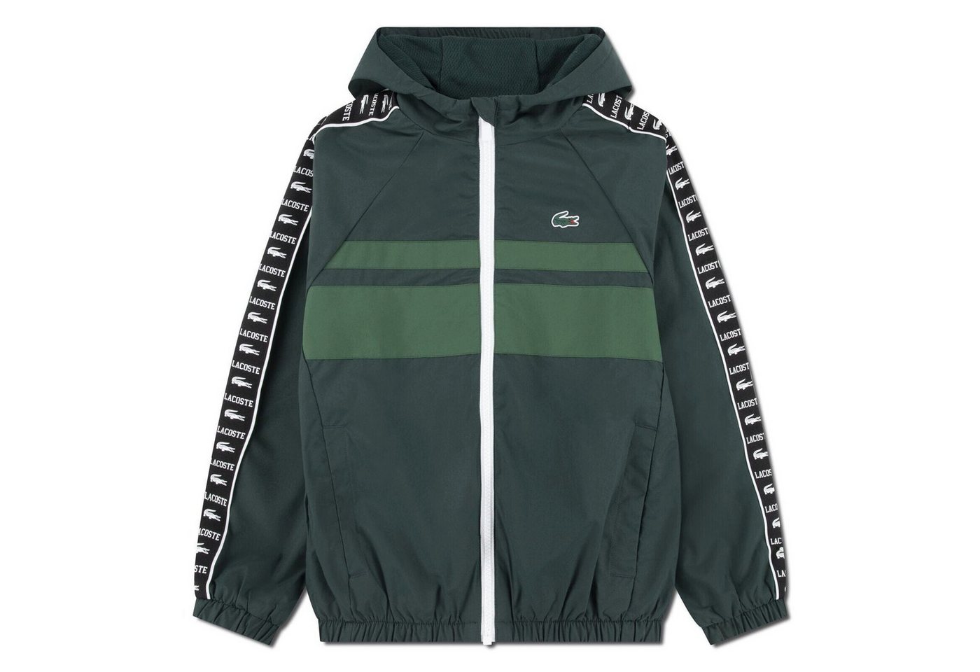 Lacoste Steppjacke Lacoste Kids Jacke grün mit Kapuze leicht, mit Logostreifen Lacoste Steppjacke Lacoste Kids Jacke grün mit Kapuze leicht, mit Logostreifen von Lacoste