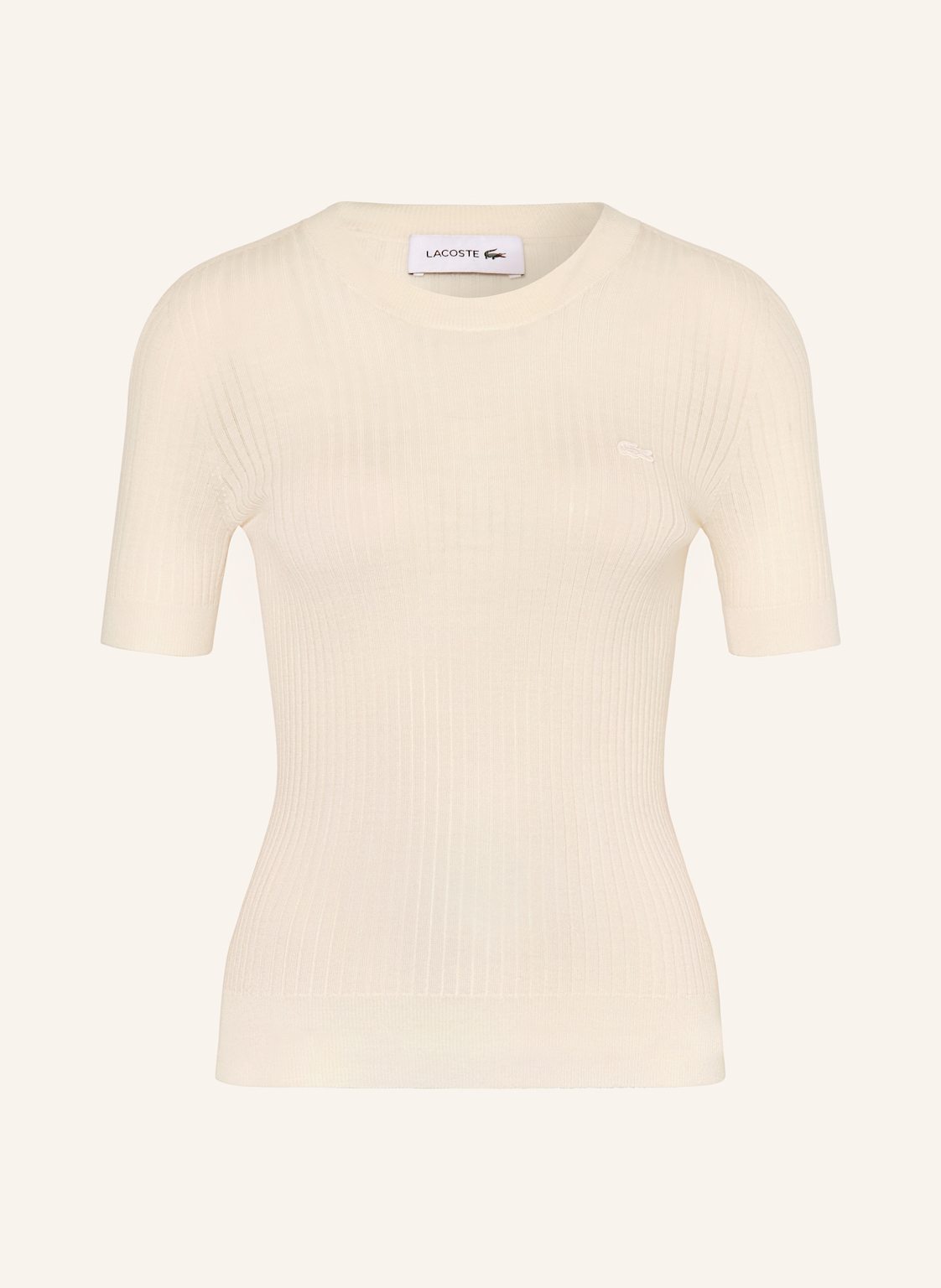 Lacoste Strickshirt Aus Merinowolle weiss von Lacoste