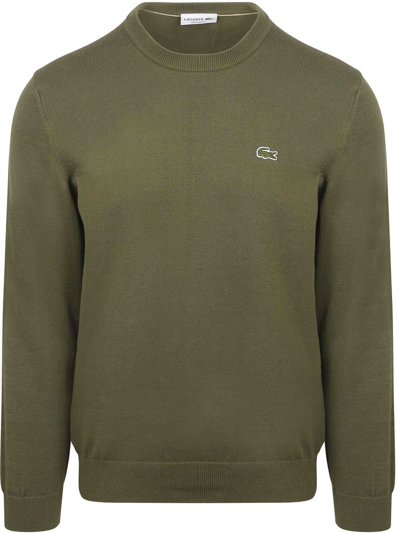 Lacoste Sweater Crewneck Olive - Größe M von Lacoste