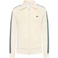 Lacoste Sweatjacke mit Ärmelstreifen und kleiner Krokodil-Stickerei in XL von Lacoste