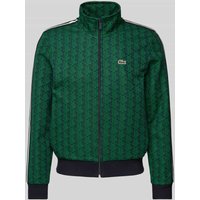 Lacoste Sweatjacke mit Allover-Muster in Gruen, Größe XL von Lacoste