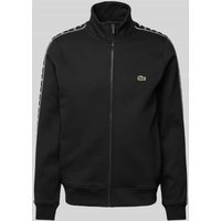 Lacoste Sweatjacke mit Galonstreifen in Black, Größe M von Lacoste