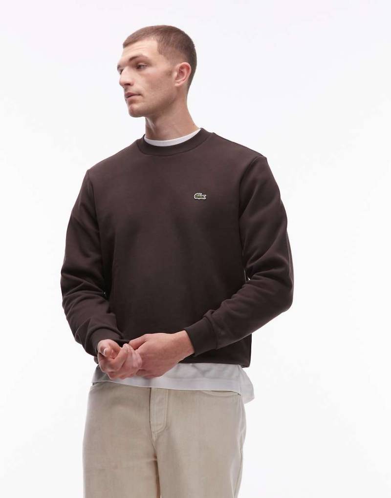Lacoste - Sweatshirt in Braun mit Rundhalsausschnitt-Brown von Lacoste