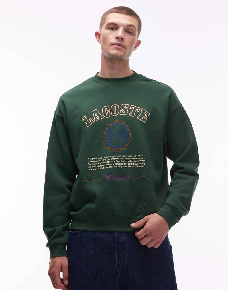 Lacoste - Sweatshirt in Grün mit Grafik von Lacoste