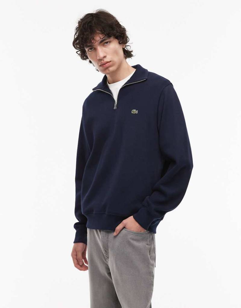 Lacoste - Sweatshirt in Marineblau mit kurzem Reißverschluss von Lacoste